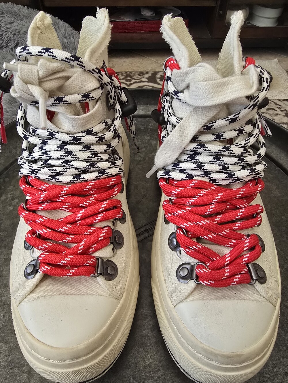 R13 Off-White Double Grommet Kurt Sneakers Size 36 - Picture 9 of 15